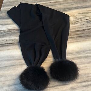 Wool and fox fur scarf